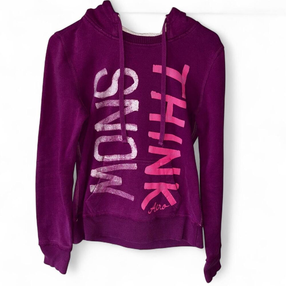 Y2k Aeropostale Pink and Silver Sherpa Lined Hoodie VTG Preppy Winter Christmas